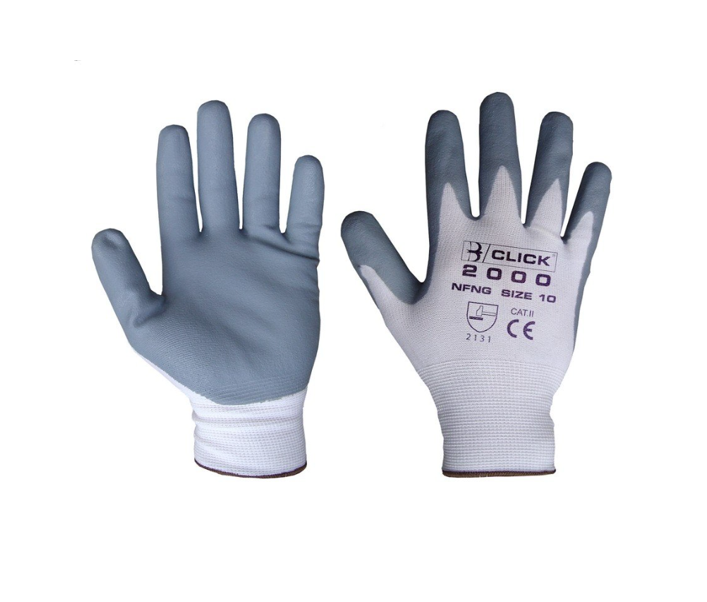 Click Nitrile Foam Nylon Gloves XL (Size 10)