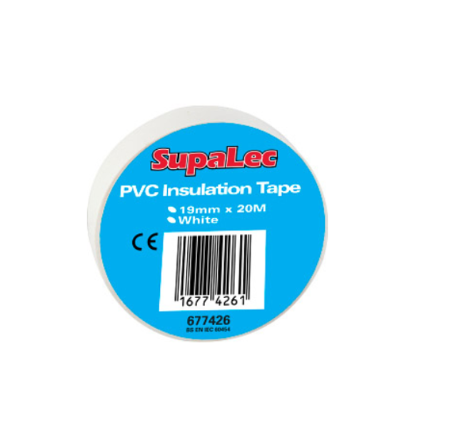 SupaLec PVC Insulation Tape White 19mm X 20m