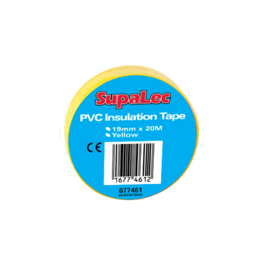 SupaLec PVC Insulation Tape Yellow 19mm X 20m