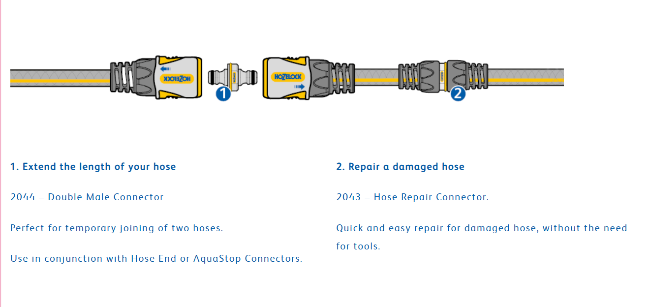 Hozelock 2044 Pro Metal Double Male Connector