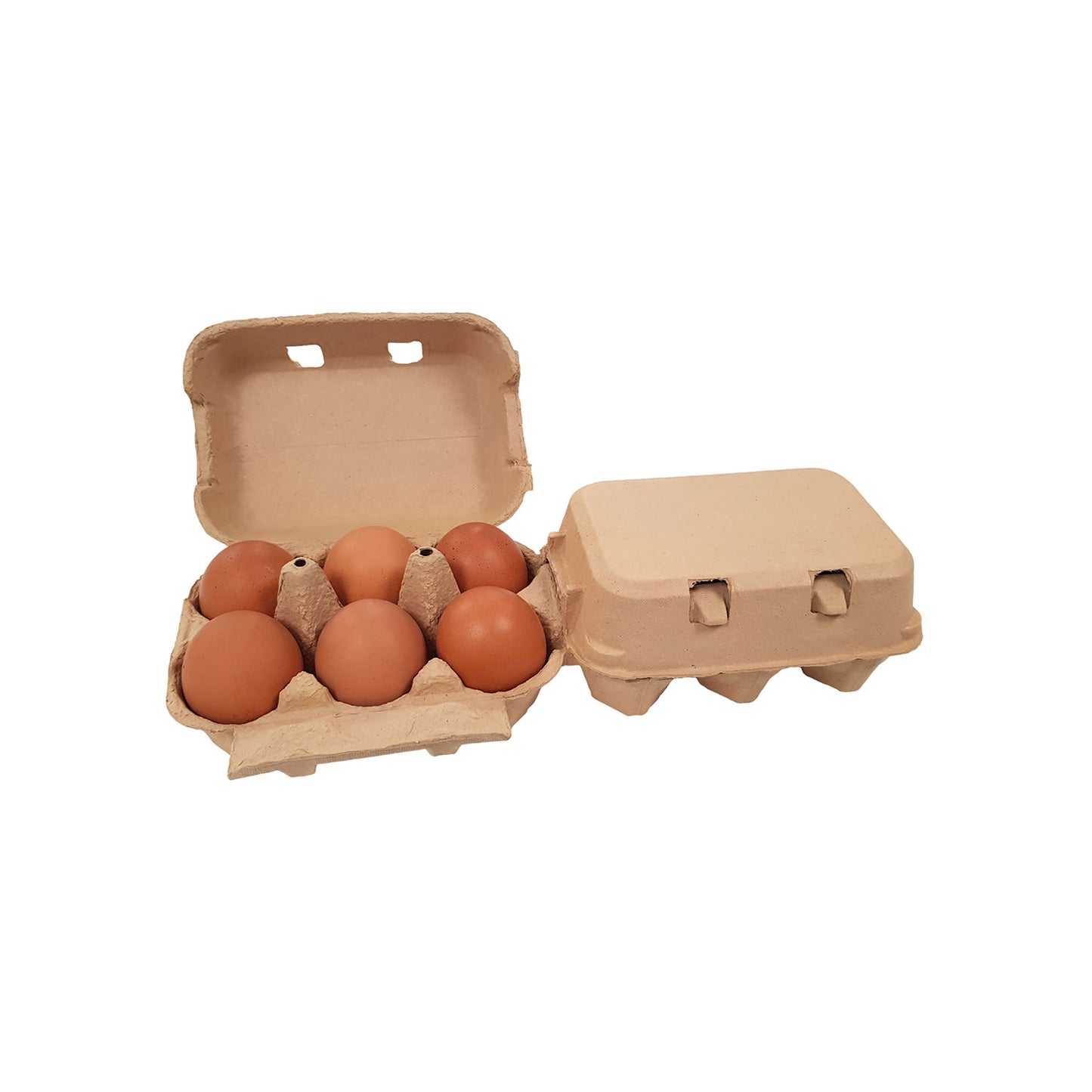 Eton Egg Box Flat Top Brown - Holds 6 Eggs