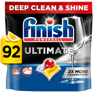 Finish Ultimate Deep Clean & Shine Dishwasher Tablets Lemon  Sparkle - Pack-92