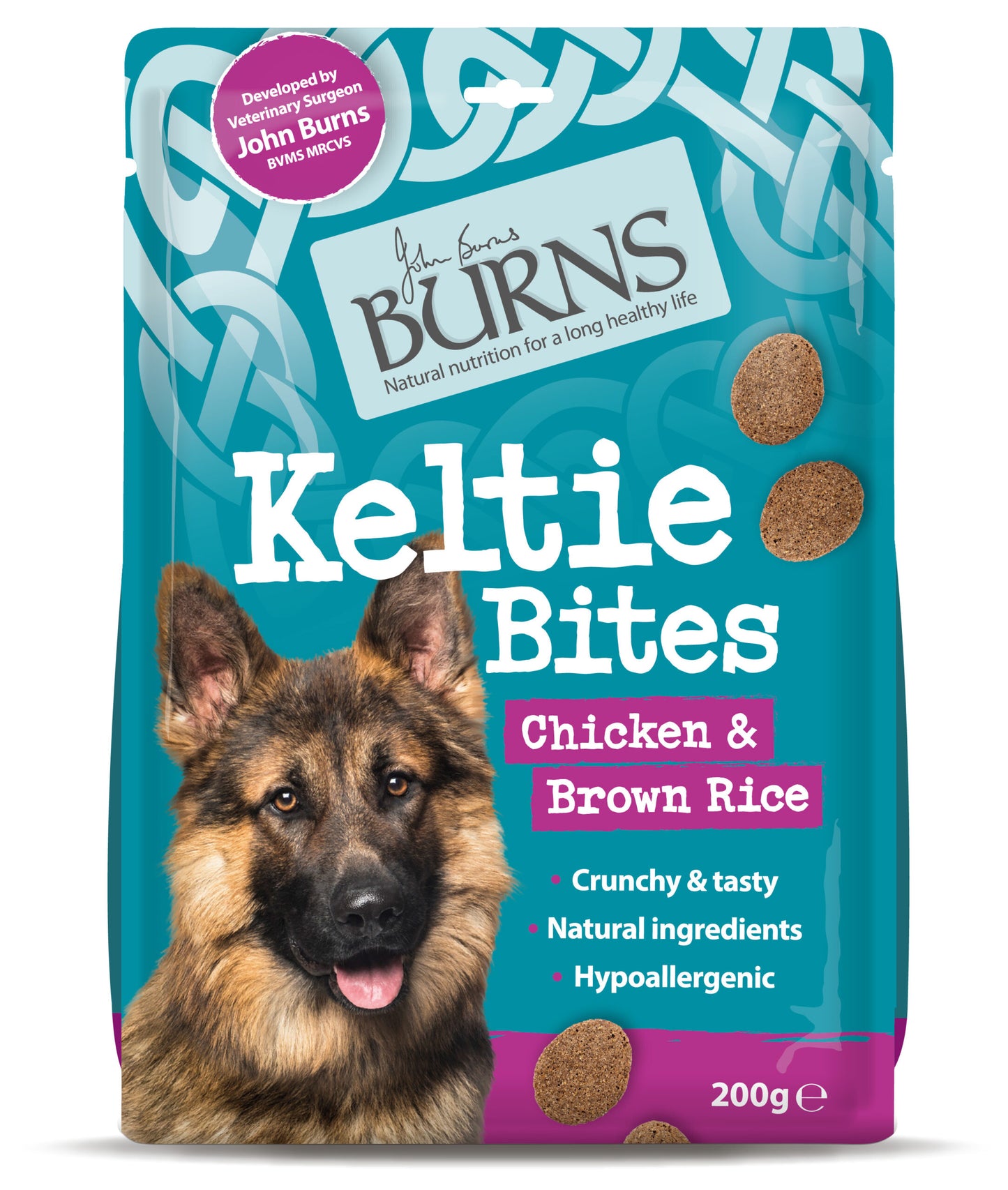 Burns Dog Treats Keltie Bites Chicken & Brown Rice 200g